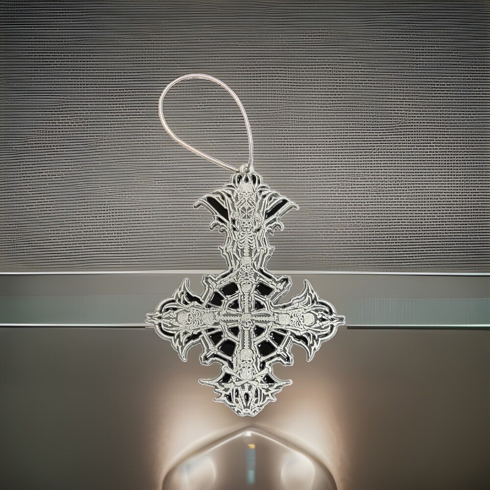 GHOST Skeleta Limited Edition Ornament Papa V Grucifix Silver 4” Holiday Decor